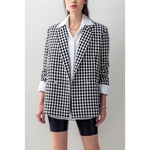 NWT Black and White Houndstooth Blazer